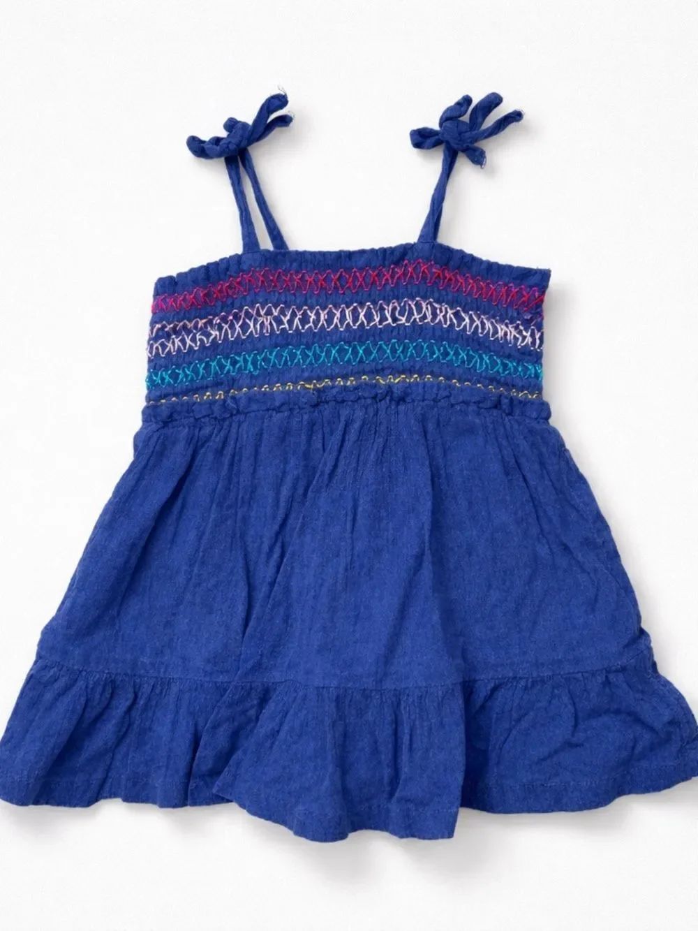 Tucker & Tate Navy Bluesmocked muslin sundress size 6 months